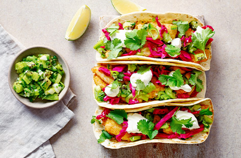 Spice up your Friday night with these fragrant fish tacos and zesty kiwi salsa. Healthy, colourful and bursting with fresh flavours, this is the ultimate fakeaway!