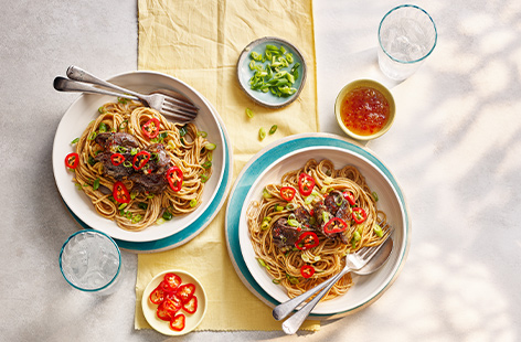 Spice up your midweek meals with these crispy chicken liver noodles