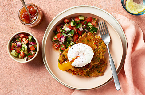 Transform leftover Sweet potato dhal into these tasty, healthy fritters that provide two of your 5-a-day. Great for lunch or an interesting savoury snack.