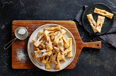 International chef consultant, Damian Wawrzyniak, gives us this delicious Polish Faworki recipe as an alternative to the classic British Pancake Day recipes