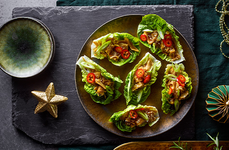 Fancy an Asian spin on your Christmas canapés? These hoisin lettuce cups will satisfy your needs