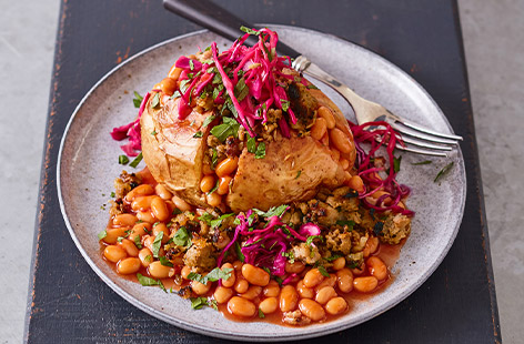 Jazz up jacket potatoes with this meaty topping idea