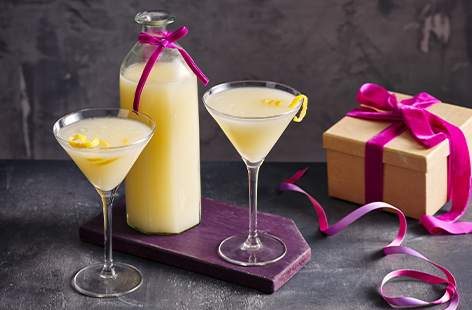 The classic vodka martini gets a tangy twist with the help of lemon curd