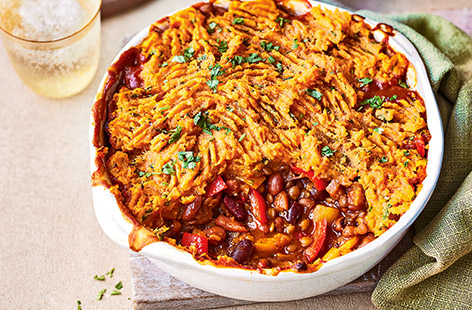 This comforting lentil and sweet potato pie is a lovely, healthy winter warmer. If you're cooking for veggies or vegan guests, this recipe will keep things simple and delicious. If someone has a dairy or gluten allergy, this fits the bill too!