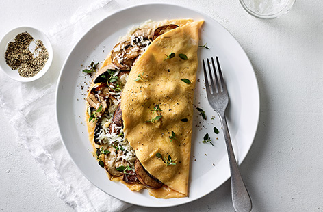 Level up your omelette game with this mushroom and goat's cheese breakfast dish