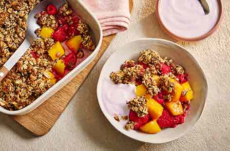 This healthy breakfast crumble is a great way to start the day off right. You can batch it up for the freezer to make busy mornings easier, and kids will love having 'pudding' for breakfast.