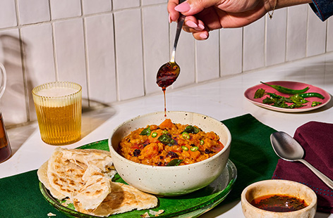 Meera Sodha brought one of her classic recipes to the Kitchen, cooking it with Greg and Seema. The rich, spiced lentil curry is simmered with coconut milk, tamarind and warming aromatics, while the quick “cheat’s” parathas make it perfectly approachable for a midweek meal. Comforting, fragrant and full of flavour, it’s a dish that showcases Meera’s knack for turning traditional Indian recipes into something simple and utterly delicious. 