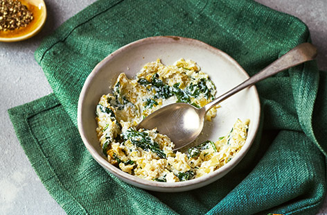 Batch cooking just got that bit better with this jammy leek filling, with a helping hand from creamy ricotta and fresh spinach and basil. So versatile, this filling can be used to top warm bruschetta, or can be combined with a tomato sauce and cannelloni to make a creamy pasta bake – see tip, below.