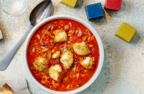 Pack lots of vegetables into your child's lunch with this easy minestrone soup recipe.
