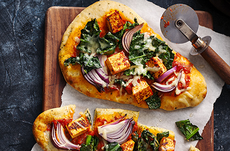 A marriage of international cuisines, this simple dinner takes the basis of Italian pizza and revitalises it with the flavours of India