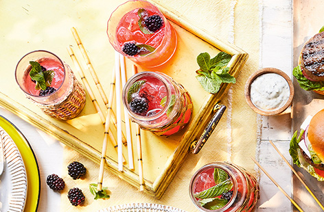 We've given the classic mojito recipe a Greek twist by using ouzo instead of rum and added sweetness with fresh blackberries. 