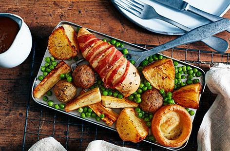 This simple one-tray roast comes with all the trimmings and is the ideal way to treat yourself to a special meal