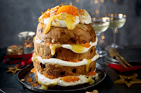 Stack your Christmas dessert high and wow the crowd with this clementine panettone tower