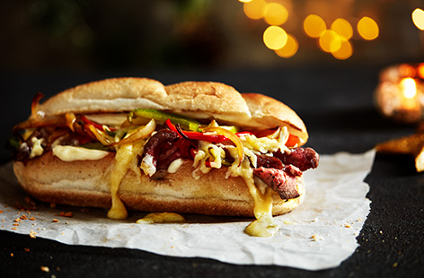 Turn leftover roast beef into juicy Philly cheesesteak-style baguettes.