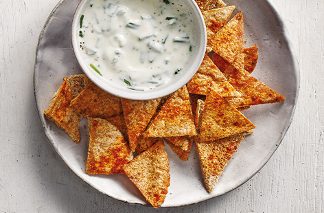 Rustle up your own chips and dip with this easy and healthy recipe that uses just a handful of ingredients...