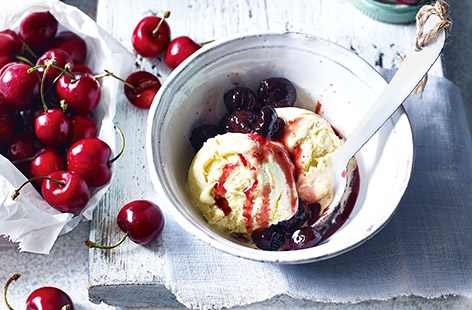 A sweet and juicy taste of summer, these preserved cherries are best served with ice cream or spooned over cakes and puddings