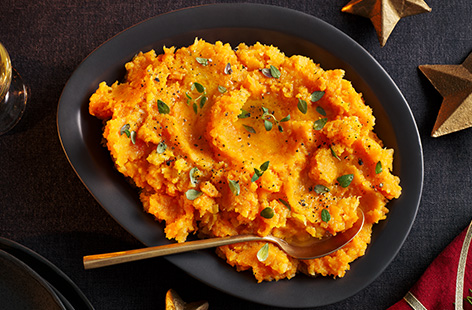 We've given classic swede and carrot mash a glow up by adding a dash of miso for the ultimate umami side. This vegan dish will be a great addition to your Christmas dinner.