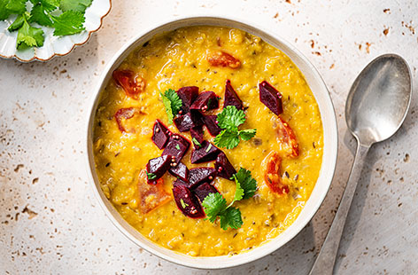 Packed full to the brim with warming spices and flavours, dhal makes for a super comforting dish