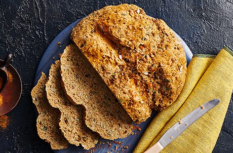 This super easy no-prove soda bread recipe has been pimped with lots of seeds and the fragrant spice blend ras el hanout.