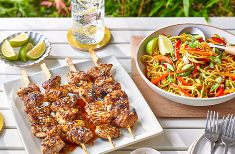 Get the barbecue ready for these super sticky honey, soy and ginger chicken skewers; they’re a sure-fire winner for hosting this summer