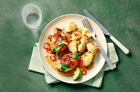 Chicken satay is a takeaway favourite and this easy version serves 6 and is on the table in an hour.