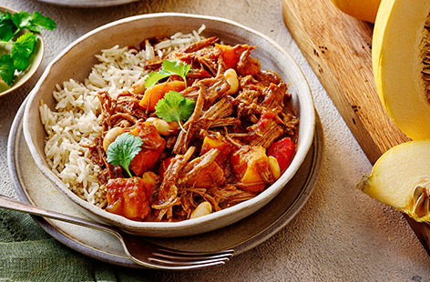 Don't just feed a crowd, please a crowd with this deliciously warming slow-cooker chilli, made with budget-friendly beef brisket. Aromatic spices give this dish a lovely depth of flavour and what's more, it's freezable, so you can prep it in advance for stress-free entertaining or batch cook for speedy midweek meals.