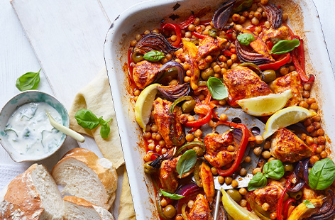 A simple chicken traybake elevated with smoky paprika, all you have to do is get it in the oven and wait for the magic to happen