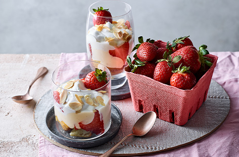 Seasonal strawberries mark the beginning of warmer weather, so what better way to use them than a boozy dessert?