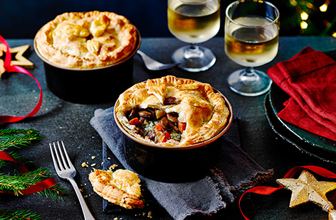 If you're having Christmas for two this year, swap out the turkey for these Christmas vegetable and Stilton pies. These festive pies make a perfect vegetarian Christmas main for a smaller Christmas, loaded with carrots, parsnips and melting cheese.