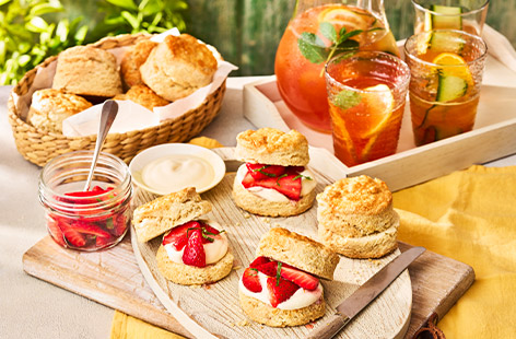 Perfect for a sunny day bursting with the sweetness of strawberries, treat yourself to a taste of summer with these delicious scones and enjoy the season's flavours.