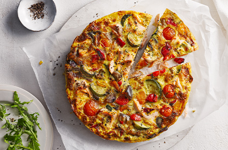 Packed full of veg, this vibrant and healthy frittata makes an energy-boosting, feel-good midweek meal or light lunch