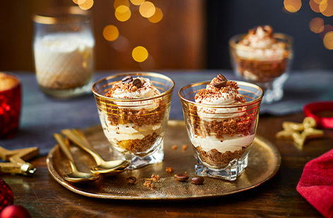 Taking inspiration from the much-loved cocktail, this dessert combines vodka, coffee liqueur and cream to make perfect desserts to serve for a large Christmas gathering. 