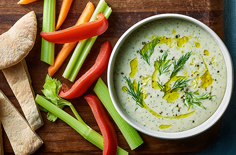 This versatile no-cook dip takes just 5 minutes to whip up. Serve with pitta bread or crunchy veggies for dipping.