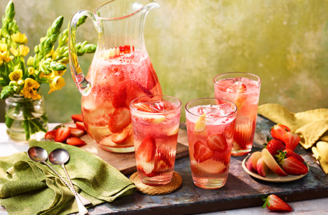 The perfect summertime cocktail, make a jug of this gloriously peachy sangria and chill in the fridge until your guests arrive. 