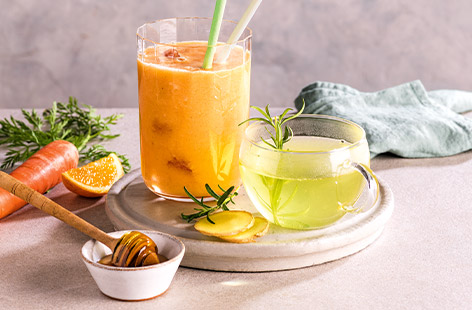 This smoothie is a great breakfast booster. Inspired by the flavours of carrot cake, our feel-good drink is a great way to start the day. 
