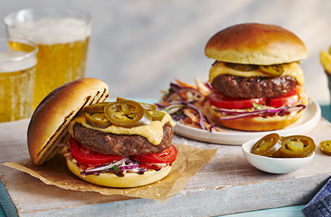 Loaded with flavour, these Tex-Mex burgers are sure to level up your barbecue game this summer