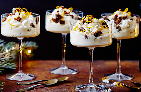 Put a Christmas spin on a classic dessert with this Festive Eton mess recipe. Mix Irish cream liqueur through whipped cream and stir in crumbled Christmas pudding and crushed meringue for an easy Christmas dessert idea.