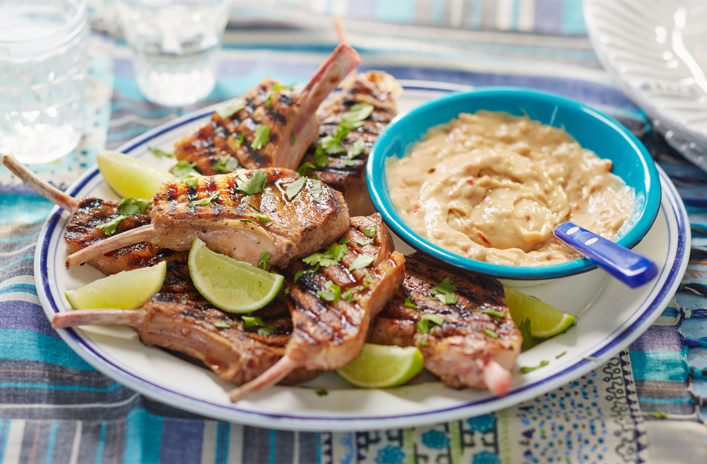 BBQ lamb chops with satay sauce recipe
