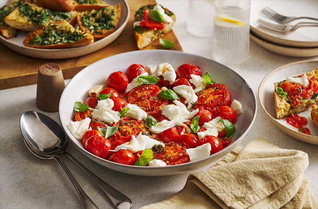 Warm Caprese salad