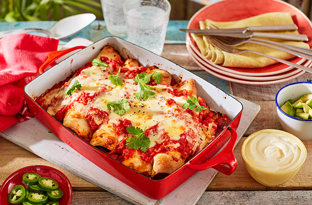 Chorizo sausage enchiladas