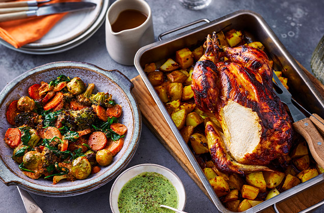 The main event: Tikka chicken roast dinner 