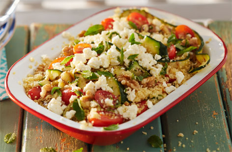 Courgettes really shine when combined with smoky BBQ flavours. Serve with couscous, dress with mint and basil, and top with feta to transport your tastebuds to the Mediterranean