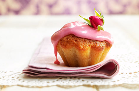 These pretty almond cakes are perfect sweet addition to a party or special occasion. Ground almonds in the batter add a delicate texture and flavour, whilst the rose water icing brings a dazzlingly pink floral touch to proceedings.