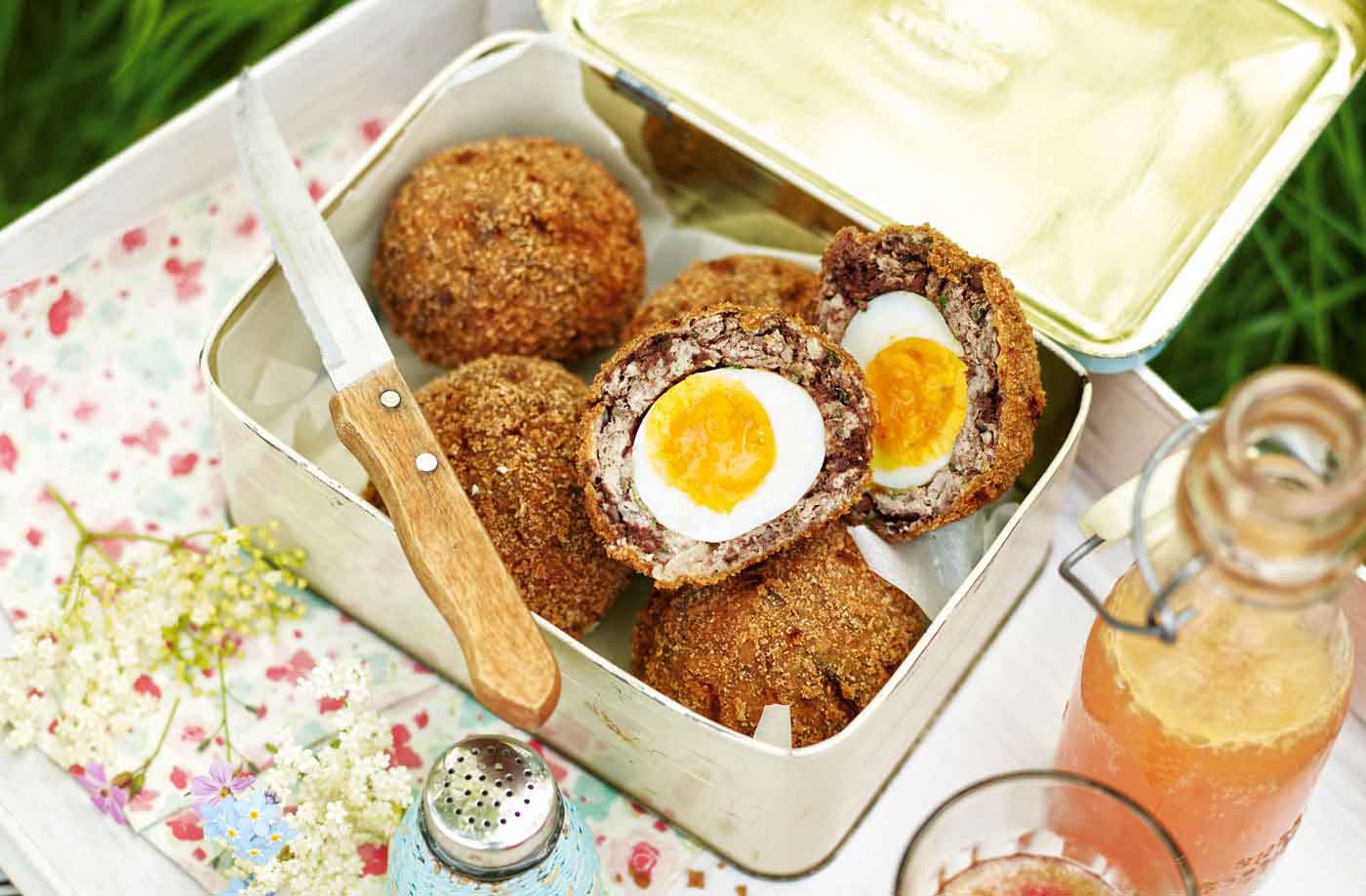 Apple and black pudding scotch eggs recipe