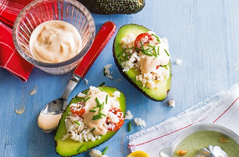 Creamy avocado is the ideal vessel for lush white crab and a pungent paprika mayonnaise in this starter. The fact it uses tinned crab meat as opposed to fresh removes any difficults and means you can rustle this up in just 10 minutes.