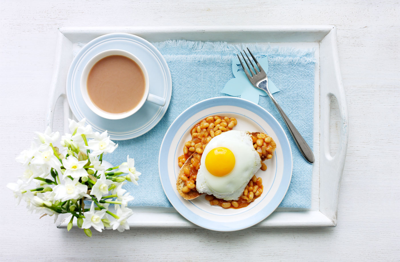 Barbecue beans on toast with an egg recipe