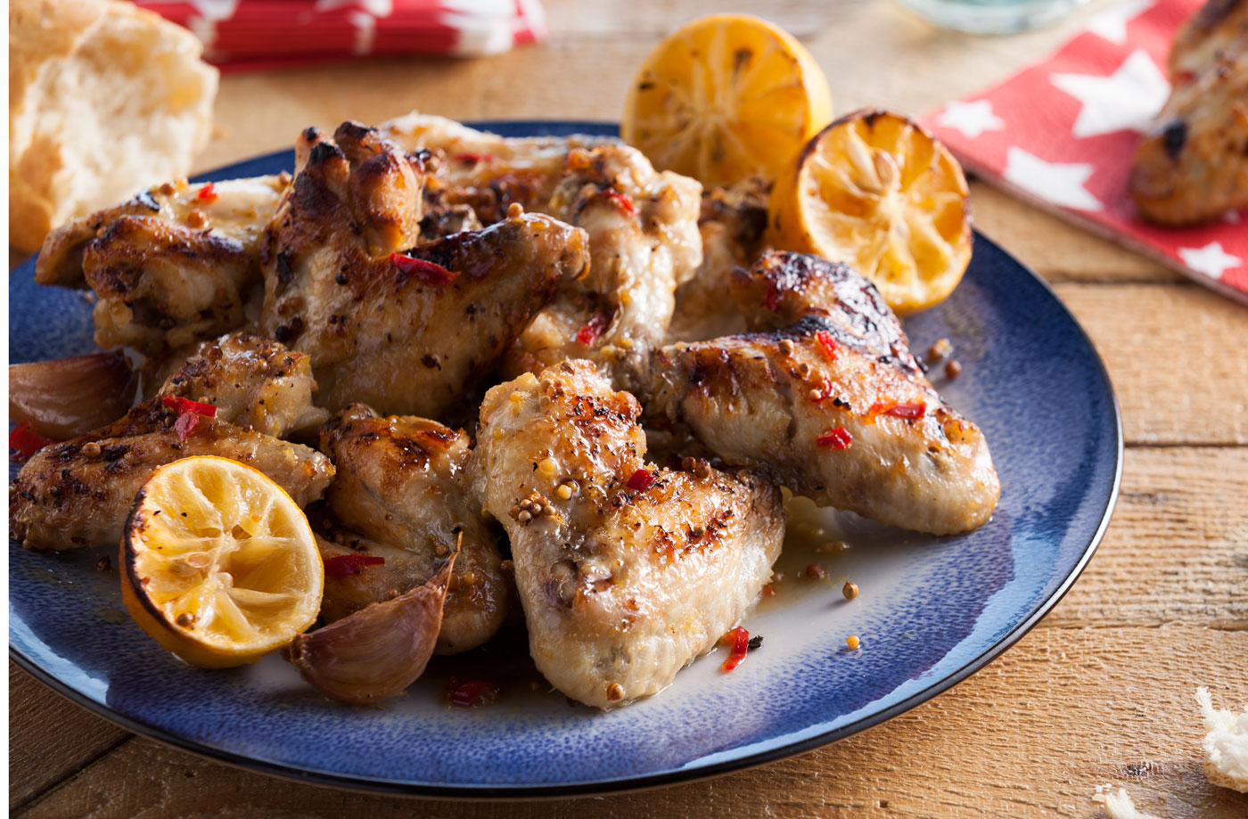 Chicken wings with chilli and lemon recipe