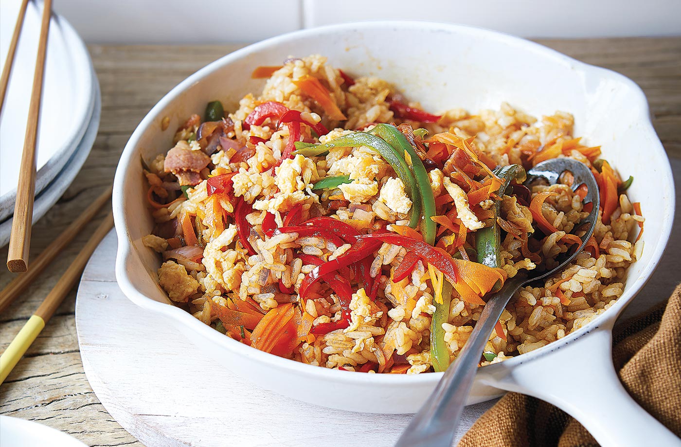 Bacon and egg fried rice  recipe