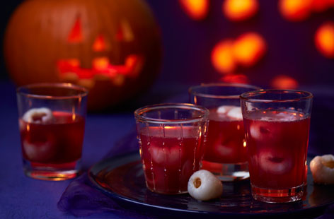 This gruesome bat's blood punch with juicy dragon eyes is sure to go down a storm with the kids.