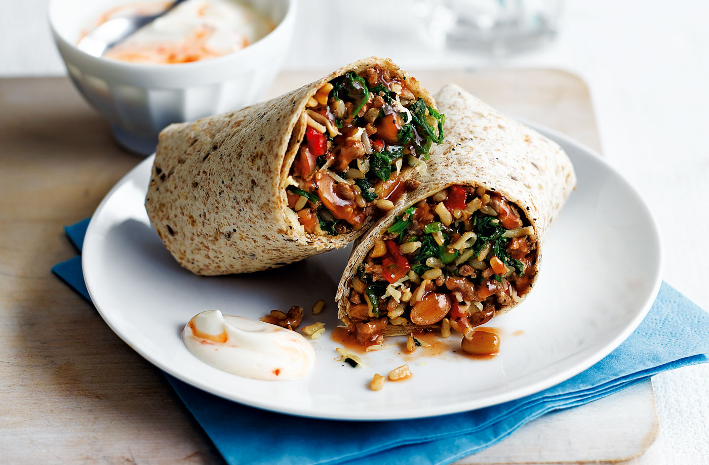 Beef and spinach burritos recipe